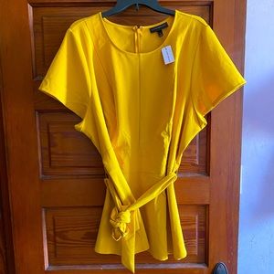 Lane Bryant Yellow Chiffon Top